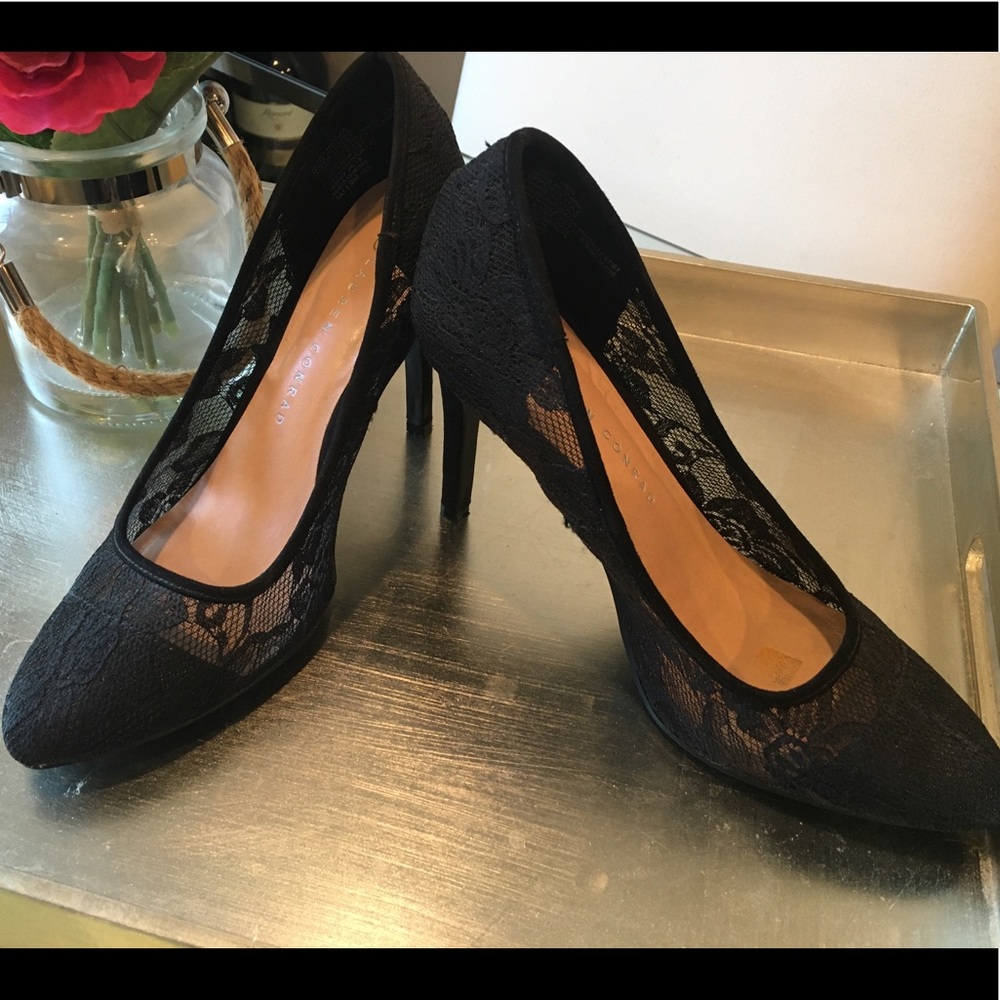 Lauren Conrad Black Lace Heels